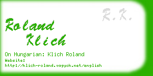 roland klich business card